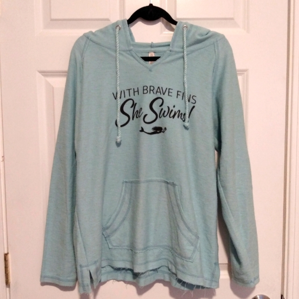 US Apparel terry cloth beach hoodie cover  XL She Swims